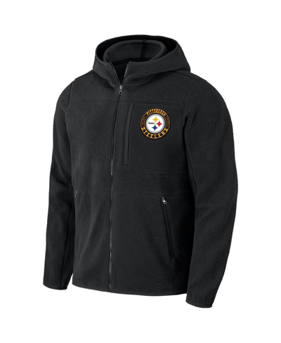Fanatics Men's Nfl X Darius Rucker Collection By  Black Pittsburgh Steelers Sherpa Full-zip Hoodie In Black