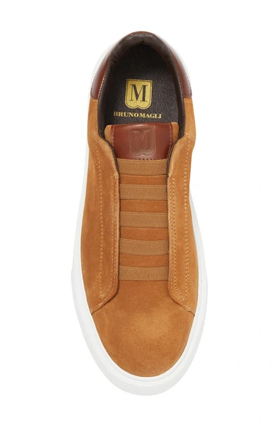 Shop Bruno Magli Lisbon Slip-on Sneaker In Cognac Suede