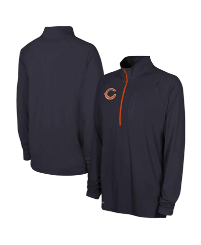 Outerstuff Navy Chicago Bears Combine Authentic Raglan Quarter-zip Top In Navy