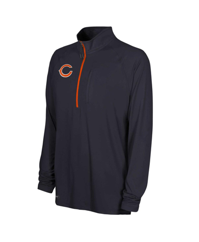 Outerstuff Navy Chicago Bears Combine Authentic Raglan Quarter-zip Top In Navy