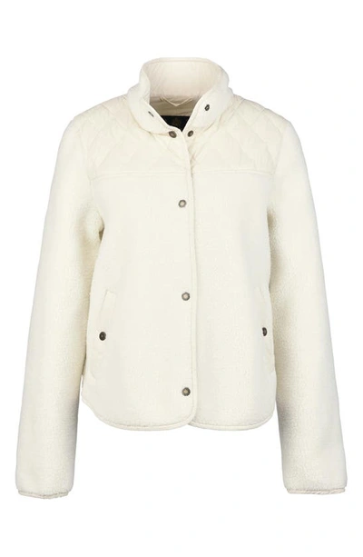 Shop Barbour Aspena Fleece Jacket In Winter Pearl