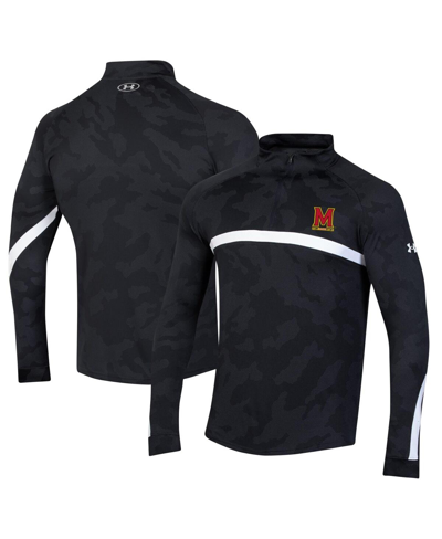 Under Armour Black Maryland Terrapins Gameday Camo Quarter-zip Top In Black
