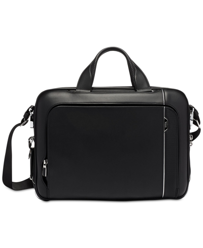 Shop Tumi Men's Sadler Leather Briefcase In Charcoal