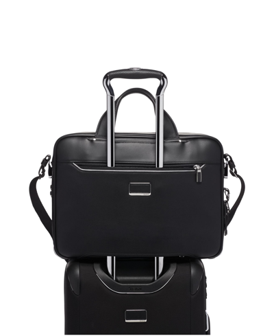 Shop Tumi Men's Sadler Leather Briefcase In Charcoal