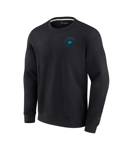 Shop Fanatics Signature Men's And Women's  Black Charlotte Fc Super Soft Fleece Crew Sweatshirt