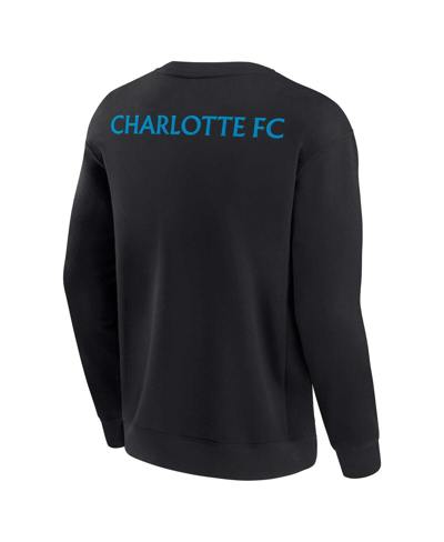 Shop Fanatics Signature Men's And Women's  Black Charlotte Fc Super Soft Fleece Crew Sweatshirt