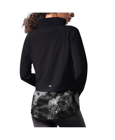 Shop Msx By Michael Strahan Women's  Black Baltimore Ravens Grace Raglan Full-zip Running Jacket