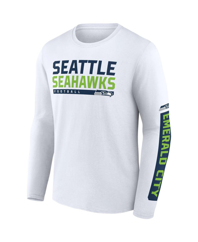 Fanatics Branded College Navy/white Seattle Seahawks Two-pack 2023 Schedule T-shirt Combo Set In Navy,white