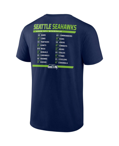 Fanatics Branded College Navy/white Seattle Seahawks Two-pack 2023 Schedule T-shirt Combo Set In Navy,white