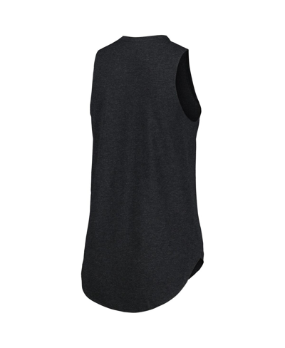 Sportiqe Women's  Heather Black Distressed Las Vegas Aces Janie Tri-blend Scoop Neck Tank Top In Heather Black