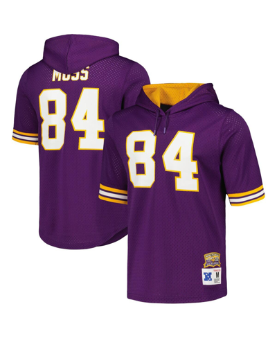 Mitchell & Ness Randy Moss Purple Minnesota Vikings Retired Player Mesh Name & Number Hoodie T-shirt In Purple