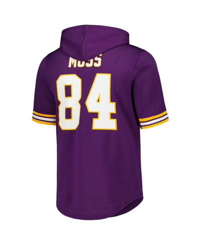 Mitchell & Ness Randy Moss Purple Minnesota Vikings Retired Player Mesh Name & Number Hoodie T-shirt In Purple