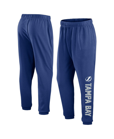 Shop Fanatics Men's  Blue Tampa Bay Lightning Chop Block Fleece Sweatpants