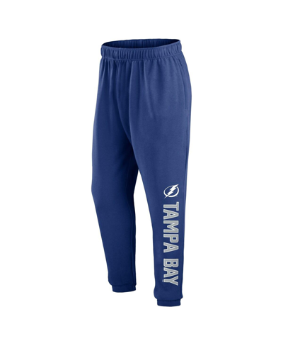 Shop Fanatics Men's  Blue Tampa Bay Lightning Chop Block Fleece Sweatpants