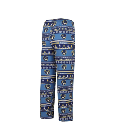 Concepts Sport Men's  Navy Milwaukee Brewers Knit Ugly Sweater Long Sleeve Top And Pants Set In Navy