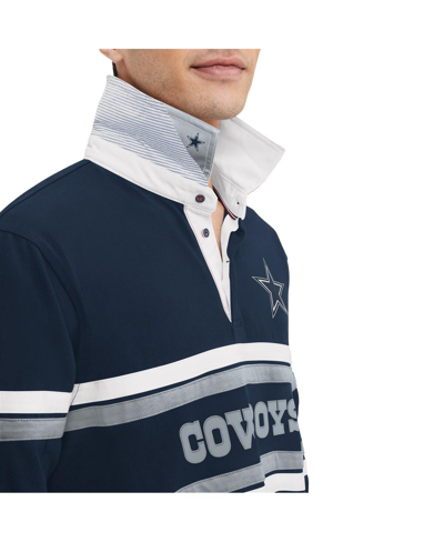 Shop Tommy Hilfiger Men's  Navy Dallas Cowboys Cory Varsity Rugby Long Sleeve T-shirt