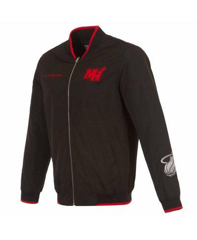 Jh Design Men's  Black Miami Heat 2023/24 City Edition Nylon Full-zip Bomber Jacket In Black