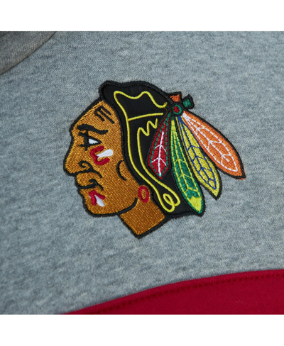 Mitchell & Ness Men's  Black, Gray Chicago Blackhawks Head Coach Pullover Hoodie In Black,gray
