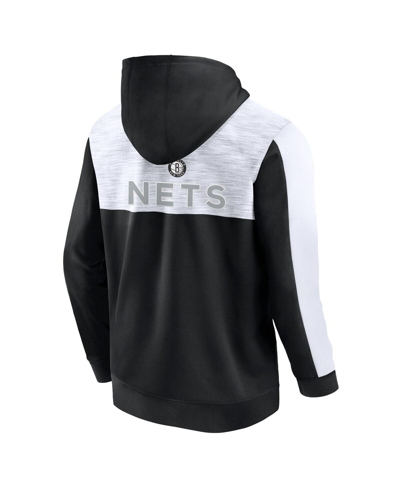 Shop Fanatics Men's  Black Brooklyn Nets Rainbow Shot Full-zip Hoodie