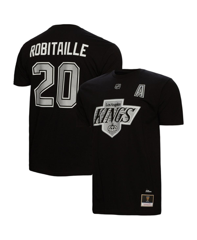 Shop Mitchell & Ness Men's  Luc Robitaille Black Los Angeles Kings Name And Number T-shirt