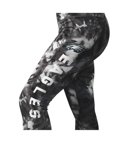 Shop Msx By Michael Strahan Women's  Black Philadelphia Eagles Aubrey Tie-dye Leggings