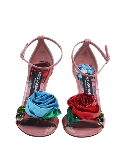 Shop Dolce & Gabbana Patent Leather Sandal In Pink