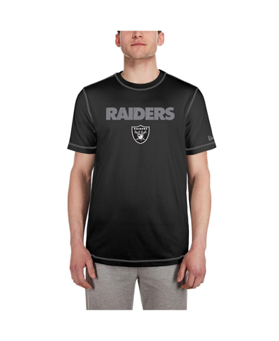 Shop New Era Men's  Black Las Vegas Raiders Third Down Puff Print T-shirt
