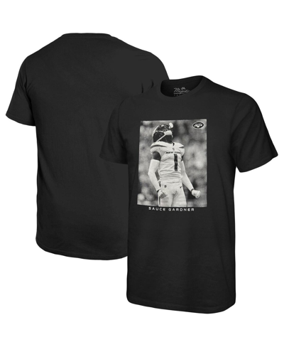 Shop Majestic Men's  Threads Sauce Gardner Black New York Jets Oversized Player Image T-shirt