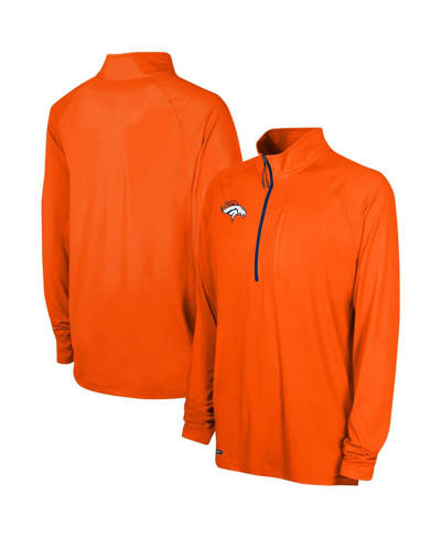 Shop Outerstuff Men's Orange Denver Broncos Combine Authentic Raglan Quarter-zip Top