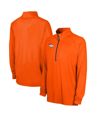 Outerstuff Orange Denver Broncos Combine Authentic Raglan Quarter-zip Top In Orange