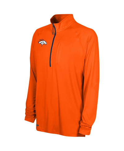 Shop Outerstuff Men's Orange Denver Broncos Combine Authentic Raglan Quarter-zip Top