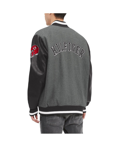 Shop Tommy Hilfiger Men's  Heather Gray, Black Kansas City Chiefs Gunner Full-zip Varsity Jacket In Heather Gray,black