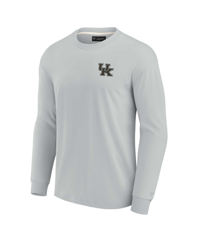 Shop Fanatics Signature Men's And Women's  Gray Kentucky Wildcats Super Soft Long Sleeve T-shirt