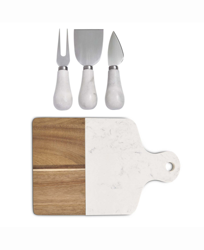 Hic Kitchen Maison Du Fromage 4-piece Charcuterie Rectangular Cheese Board And Cheese Tools Set In Brown