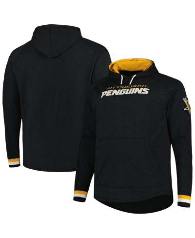 Mitchell & Ness Men's  Black Pittsburgh Penguins Big And Tall Legendary Raglan Pullover Hoodie In Black