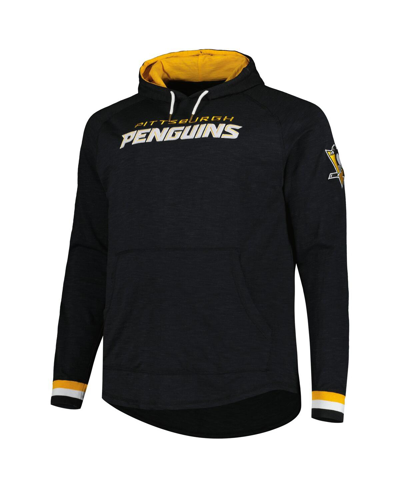 Mitchell & Ness Men's  Black Pittsburgh Penguins Big And Tall Legendary Raglan Pullover Hoodie In Black