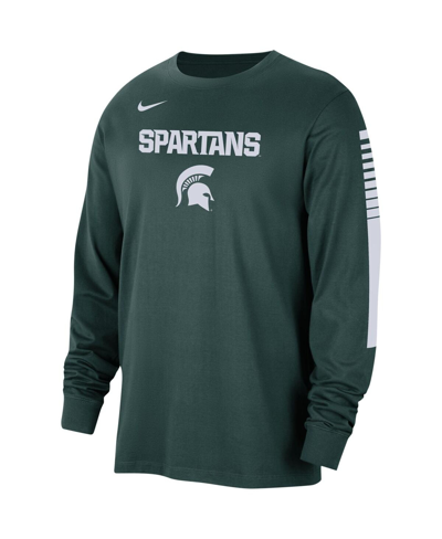 Shop Nike Men's  Green Michigan State Spartans Slam Dunk Long Sleeve T-shirt
