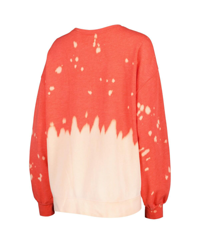Gameday Couture Red Wisconsin Badgers Twice As Nice Faded Dip-dye Pullover Sweatshirt In Red