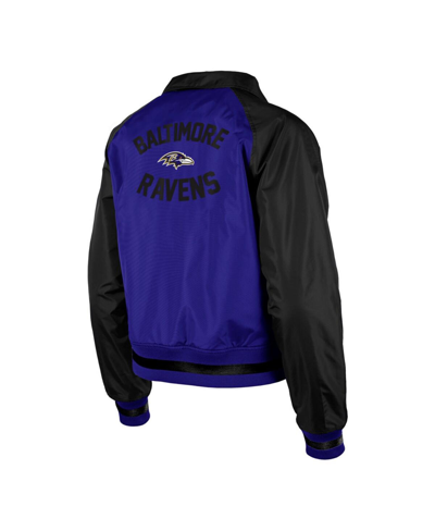 New Era Purple Baltimore Ravens Coaches Raglan Full-snap Jacket In Purple
