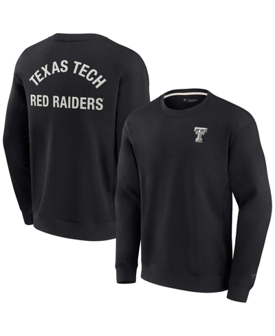 Fanatics Signature Unisex  Black Texas Tech Red Raiders Super Soft Pullover Crew Sweatshirt In Black