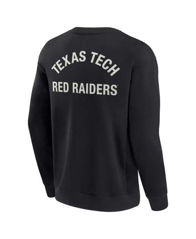 Shop Fanatics Signature Men's And Women's  Black Texas Tech Red Raiders Super Soft Pullover Crew Sweatshir