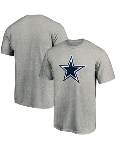 Shop Fanatics Men's  Heathered Gray Dallas Cowboys Primary Logo T-shirt