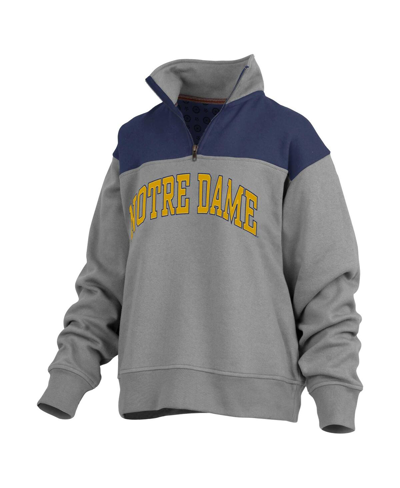 Shop Pressbox Women's  Gray Notre Dame Fighting Irish Avon Fleece Quarter-zip Jacket