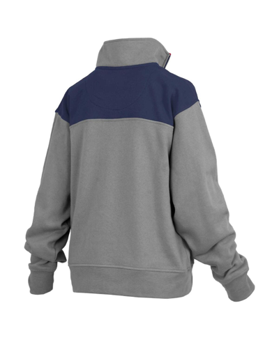 Pressbox Gray West Virginia Mountaineers Avon Fleece Quarter-zip Jacket In Gray