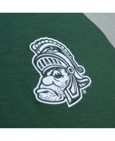 Shop Mitchell & Ness Men's  Green Michigan State Spartans Legendary Slub Raglan Long Sleeve T-shirt