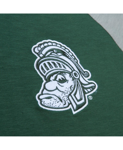 Mitchell & Ness Men's  Green Michigan State Spartans Legendary Slub Raglan Long Sleeve T-shirt In Green
