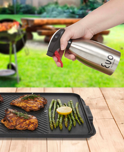 Evo 18/8 Stainless Steel Holds 16-ounces Oil Sprayers, Non-aerosol For Cooking Oil And Vinegar, Set Of 2 In Silver