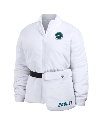Wear By Erin Andrews White Kansas City Chiefs Packaway Full-zip Puffer Jacket In White