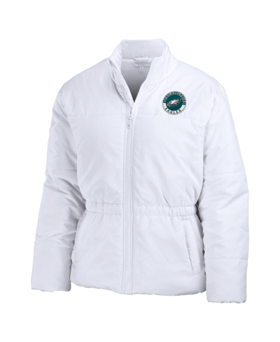 Wear By Erin Andrews White Kansas City Chiefs Packaway Full-zip Puffer Jacket In White
