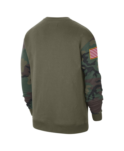 Shop Nike Men's  Olive Ohio State Buckeyes Military-inspired Pack Club Pullover Sweatshirt